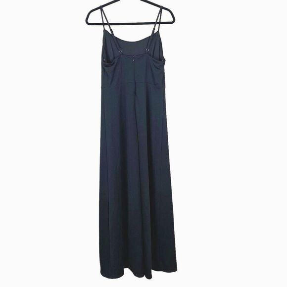 Birdy Grey Ash Maxi Dress Sz L Black Cowl Neck Crepe Bridesmaid Formal Goth - Picture 3 of 11